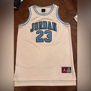 Jordan 23 White and Light Blue Jersey